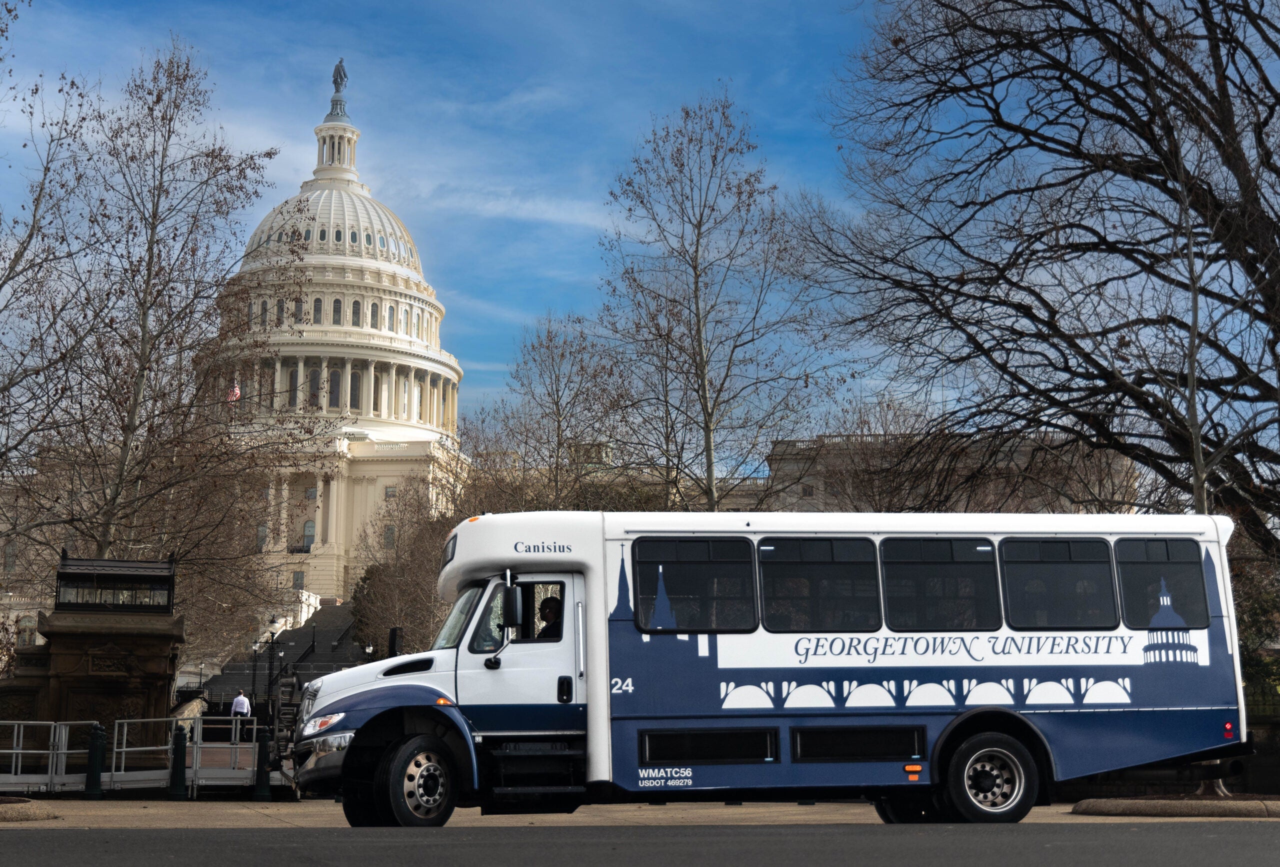 GUTS bus driving in front of the US Capitol