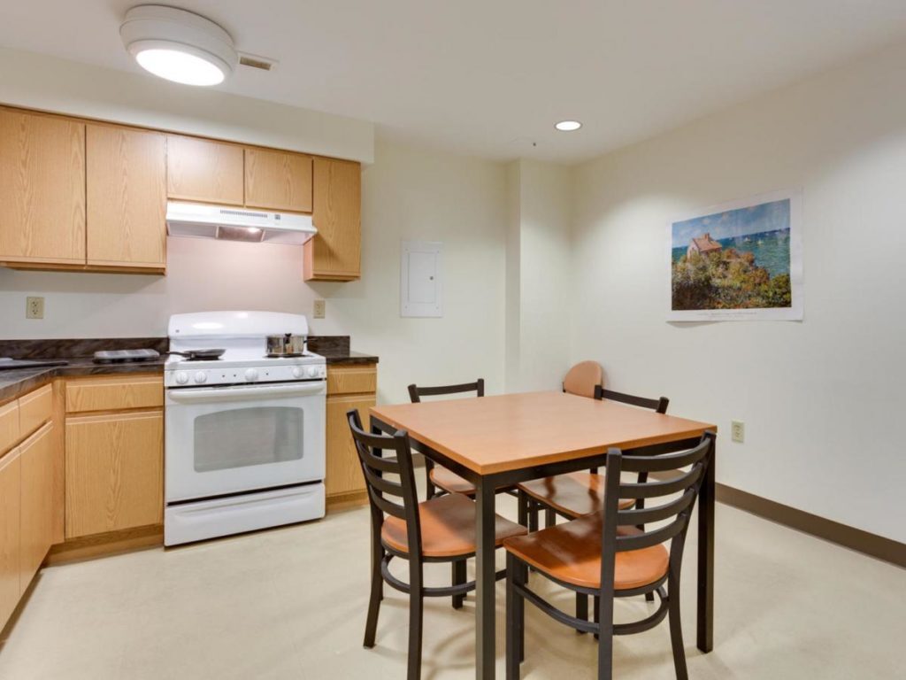 kitchen with a table and four chairs