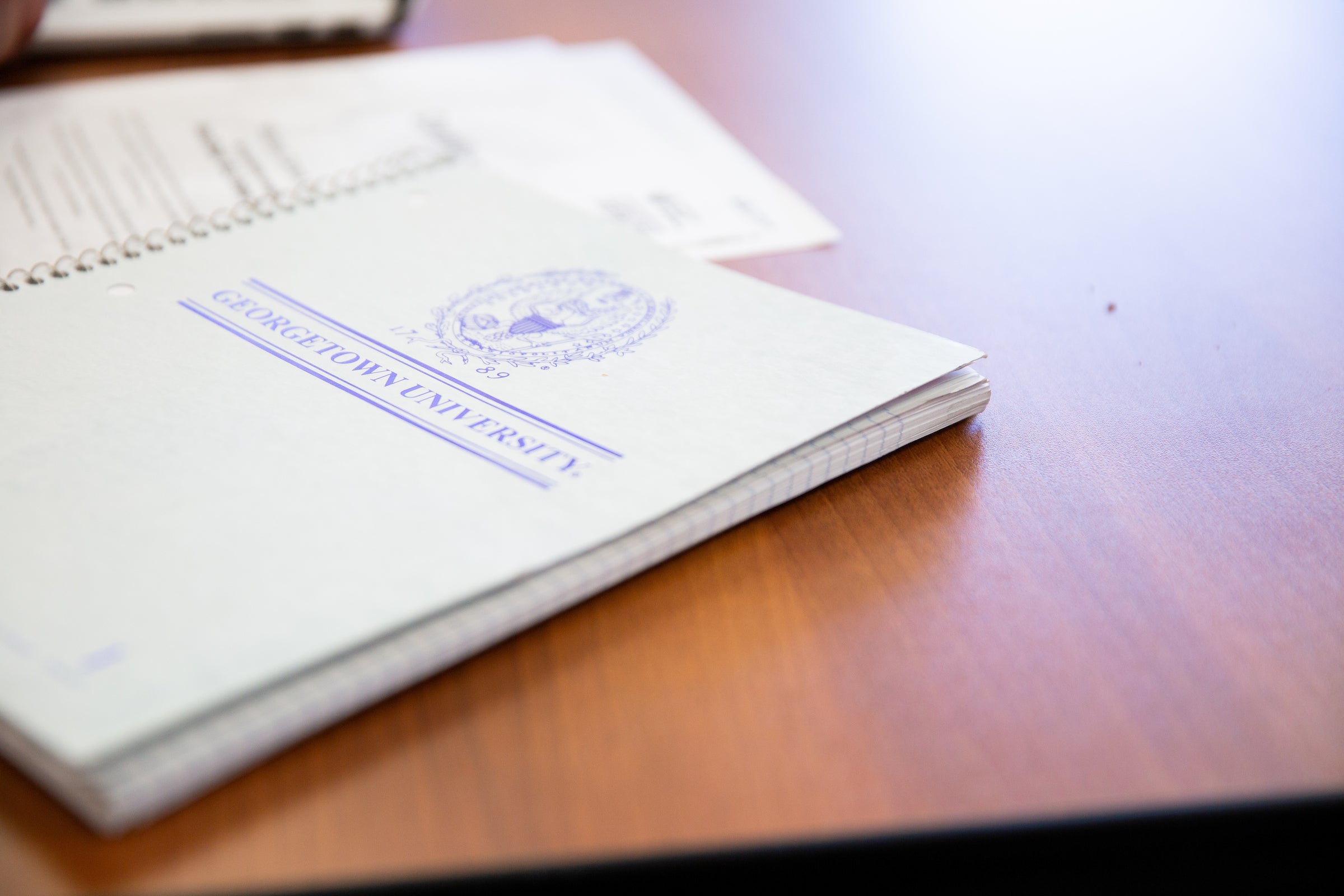 handbook on a desk
