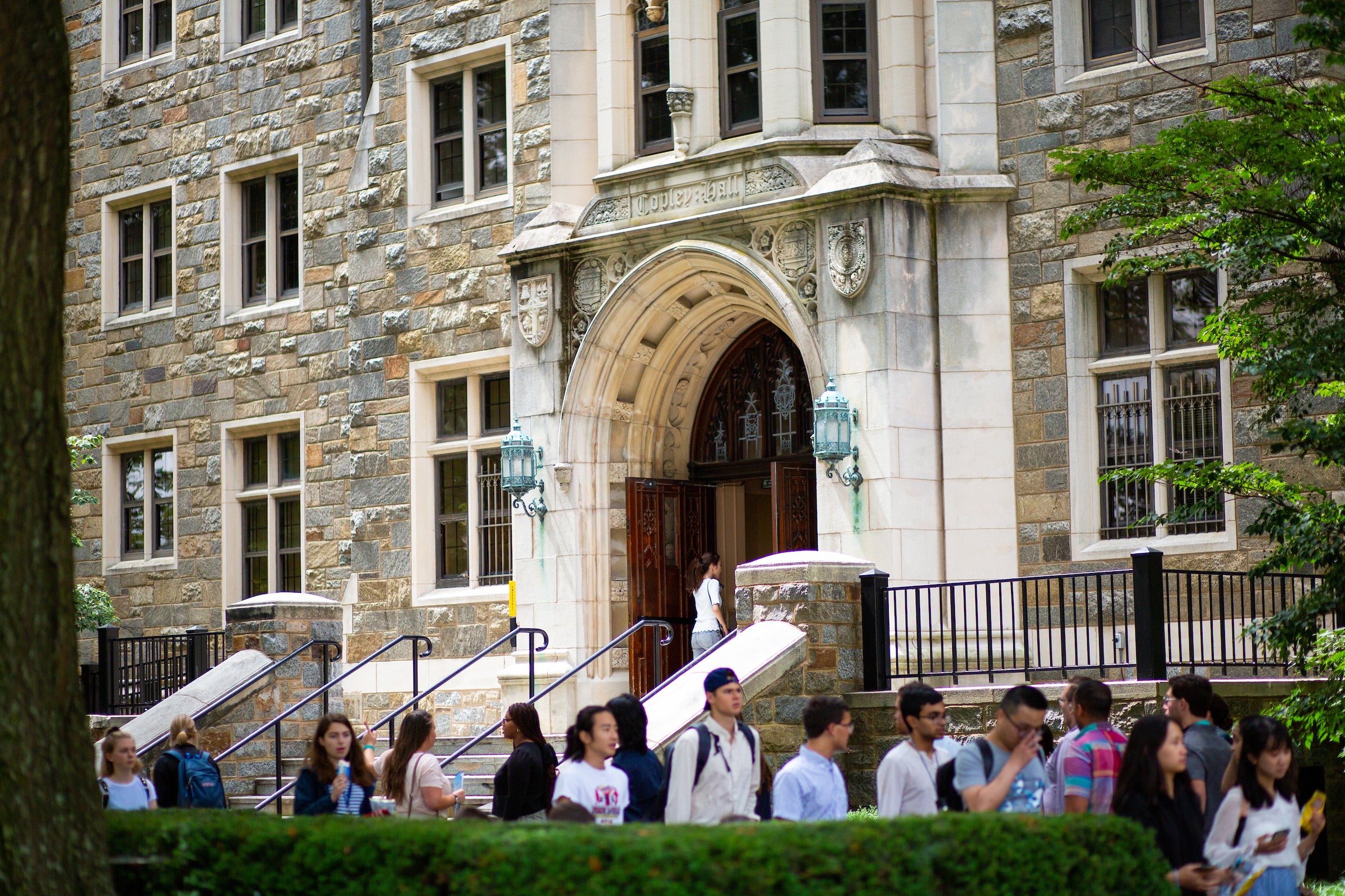 students walking on the Hilltop