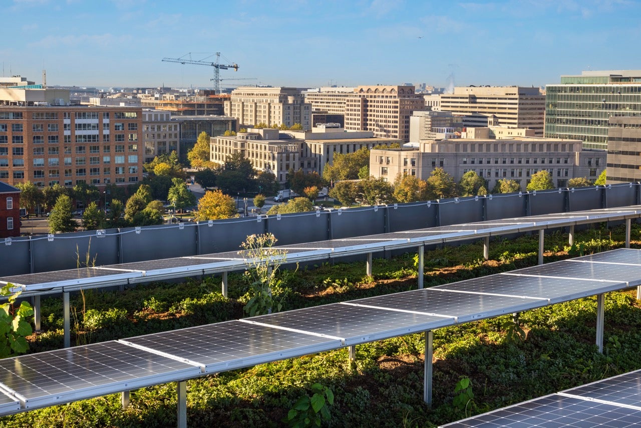 55 h roof with solar panels